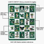 north dakota state bison mickey minnie green white blanket best selling