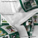 north dakota state bison mickey minnie green white blanket best selling