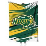 north dakota state bison paint streaks green white blanket best selling