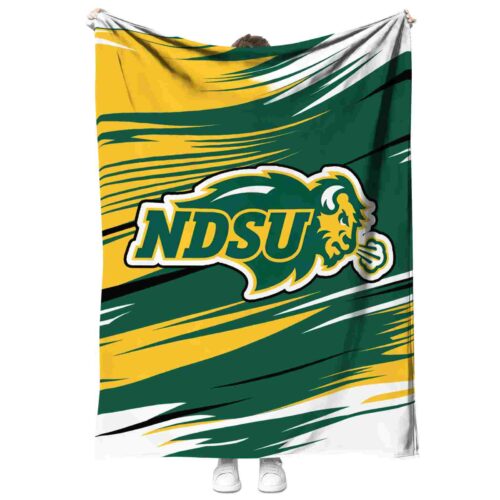 north dakota state bison paint streaks green white blanket best selling