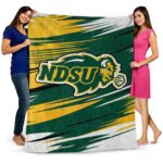 north dakota state bison paint streaks green white blanket best selling