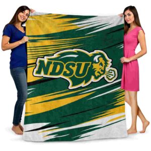 north dakota state bison paint streaks green white blanket fashion forward