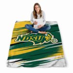 north dakota state bison paint streaks green white blanket best selling