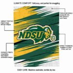 north dakota state bison paint streaks green white blanket best selling