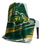 north dakota state bison paint streaks green white blanket best selling