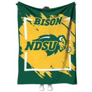 north dakota state bison splatter effect green blanket best selling