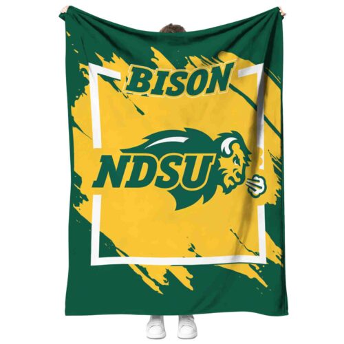 north dakota state bison splatter effect green blanket best selling