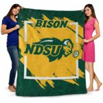 north dakota state bison splatter effect green blanket best selling
