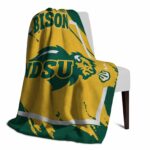 north dakota state bison splatter effect green blanket best selling