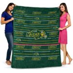 north dakota state bison striped pattern green blanket best selling
