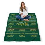 north dakota state bison striped pattern green blanket best selling
