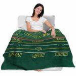 north dakota state bison striped pattern green blanket best selling