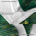 north dakota state bison striped pattern green blanket best selling