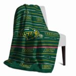 north dakota state bison striped pattern green blanket best selling