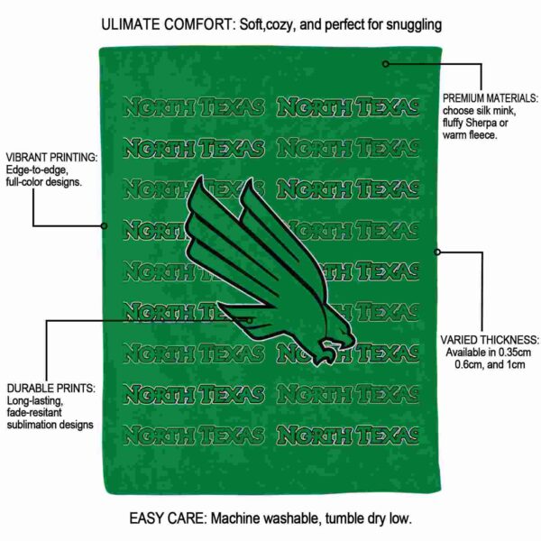 north texas mean green fan pride green blanket new arrival
