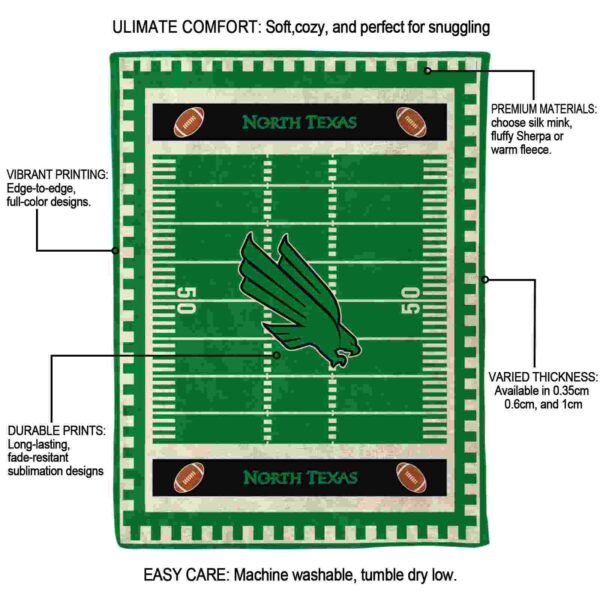 north texas mean green football field green blanket new arrival