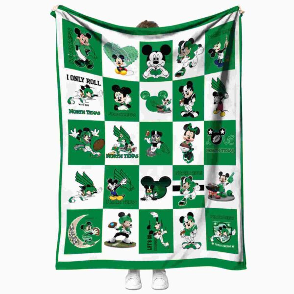 north texas mean green mickey minnie green white blanket best selling