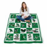 north texas mean green mickey minnie green white blanket high quality