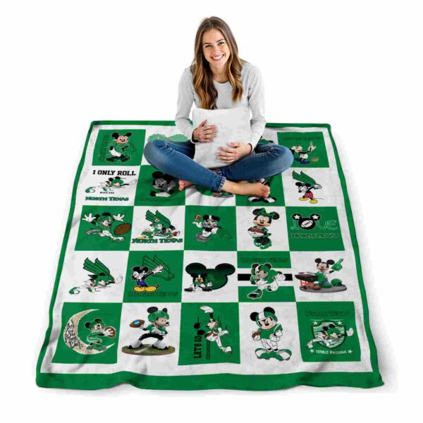 north texas mean green mickey minnie green white blanket high quality