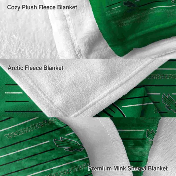 north texas mean green striped pattern green blanket premium grade