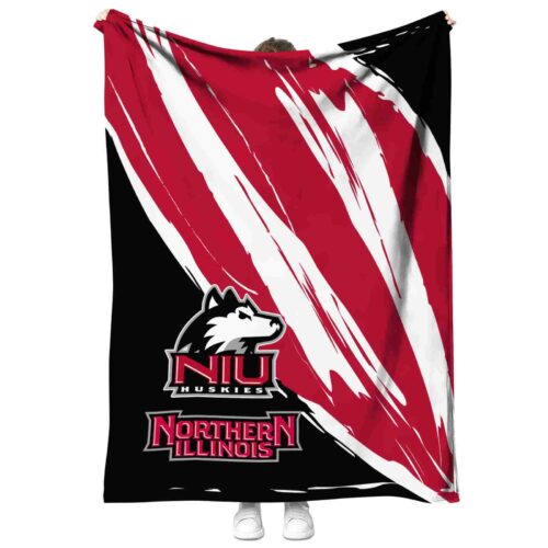 northern illinois huskies brushstrokes red white blanket best selling