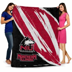 northern illinois huskies brushstrokes red white blanket fashion forward