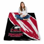 northern illinois huskies brushstrokes red white blanket high quality