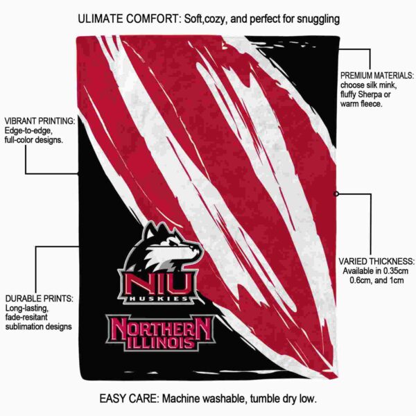 northern illinois huskies brushstrokes red white blanket new arrival