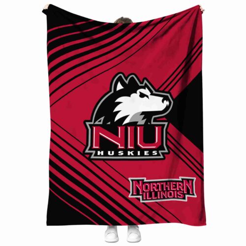 northern illinois huskies diagonal stripes red blanket best selling