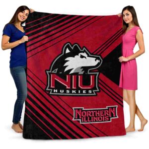 northern illinois huskies diagonal stripes red blanket fashion forward