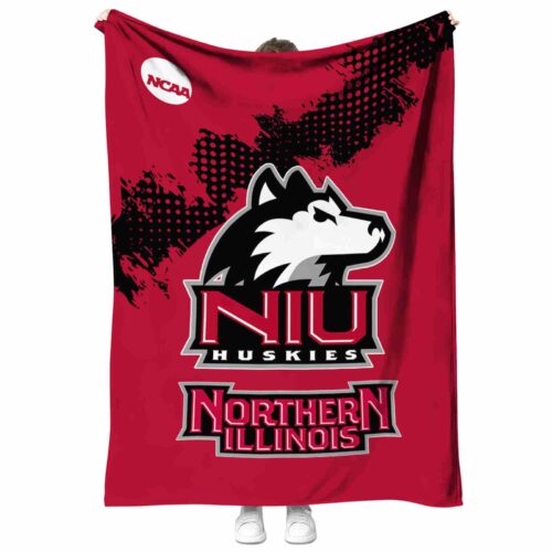 northern illinois huskies grunge texture red blanket best selling