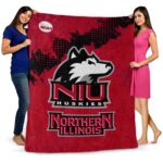 northern illinois huskies grunge texture red blanket best selling