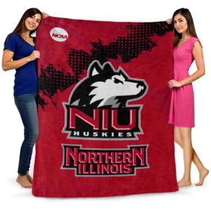 northern illinois huskies grunge texture red blanket fashion forward