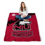 northern illinois huskies grunge texture red blanket best selling