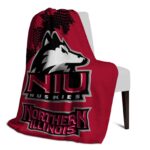 northern illinois huskies grunge texture red blanket best selling