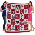 northern illinois huskies mickey minnie red white blanket fashion forward