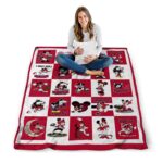 northern illinois huskies mickey minnie red white blanket high quality