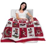 northern illinois huskies mickey minnie red white blanket latest model