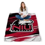 northern illinois huskies paint streaks red white blanket high quality