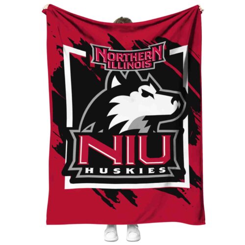 northern illinois huskies splatter effect red blanket best selling