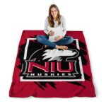 northern illinois huskies splatter effect red blanket high quality