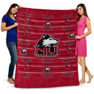 northern illinois huskies striped pattern red blanket fashion forward