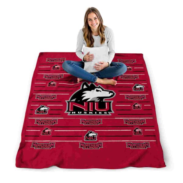 northern illinois huskies striped pattern red blanket high quality