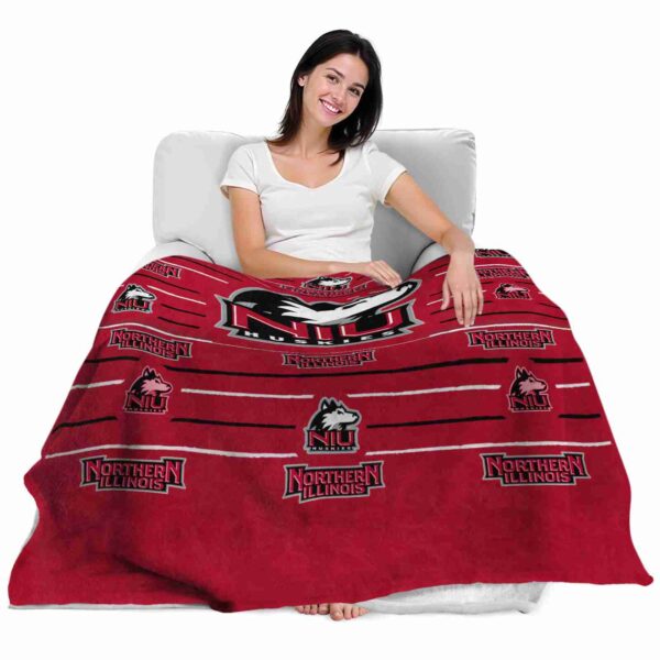 northern illinois huskies striped pattern red blanket latest model
