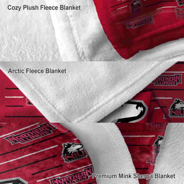 northern illinois huskies striped pattern red blanket premium grade