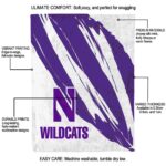 northwestern wildcats brushstrokes purple white blanket best selling