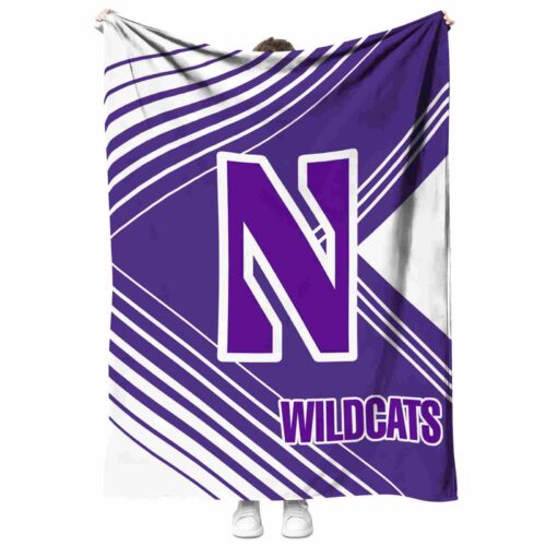 northwestern wildcats diagonal stripes purple blanket best selling