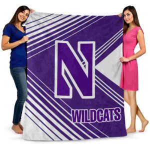 northwestern wildcats diagonal stripes purple blanket fashion forward
