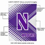 northwestern wildcats diagonal stripes purple blanket new arrival