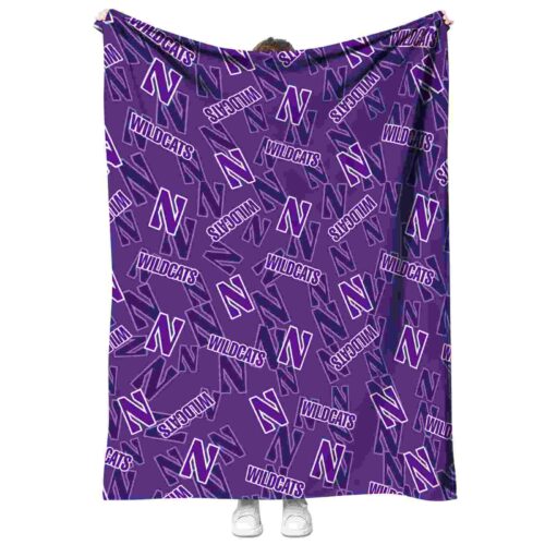 northwestern wildcats diehard fans purple blanket best selling